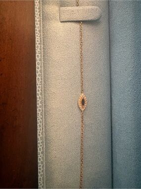 Anita Ko rose gold sapphire evil eye chain bracelet